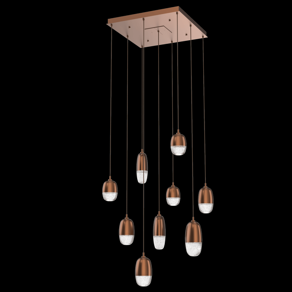 Pebble Square 9pc Multi-Pendant