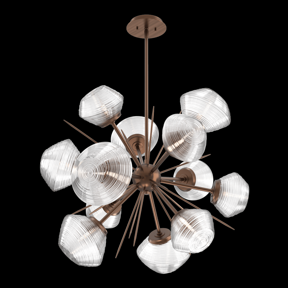 Mesa 36&#34; Starburst-Oil Rubbed Bronze-Clear Blown Glass