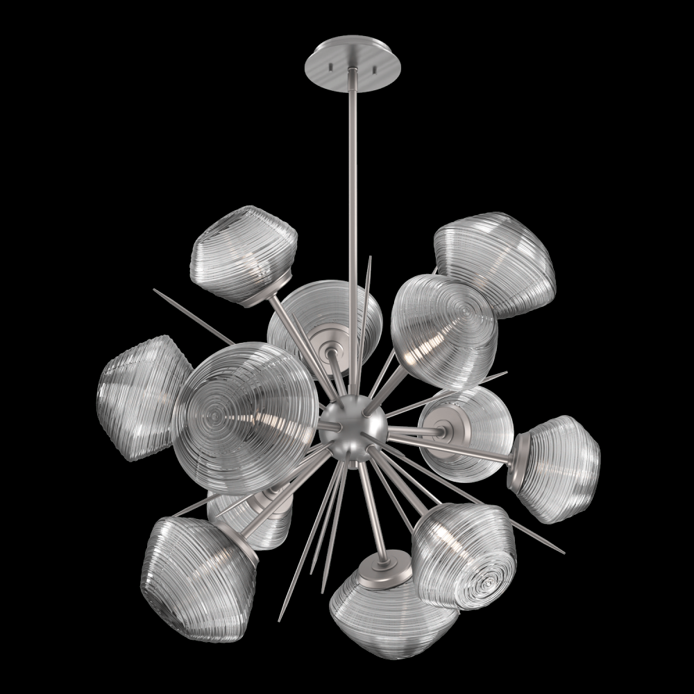 Mesa 36&#34; Starburst-Satin Nickel-Smoke Blown Glass