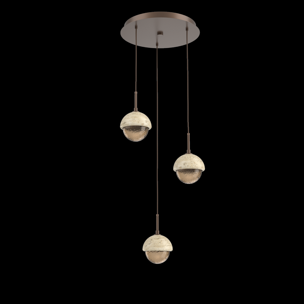 Cabochon Round 3pc Multi-Pendant