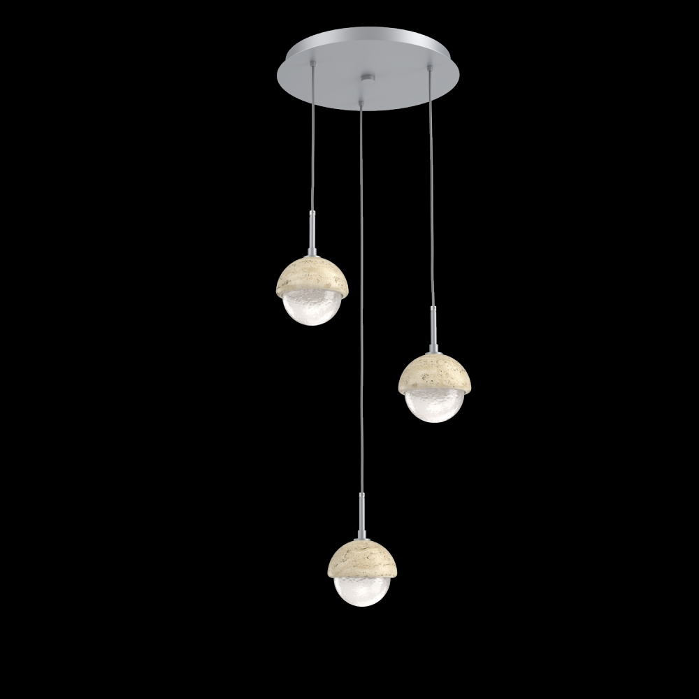 Cabochon Round 3pc Multi-Pendant