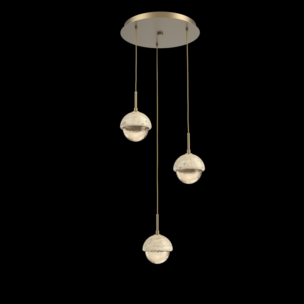 Cabochon Round 3pc Multi-Pendant