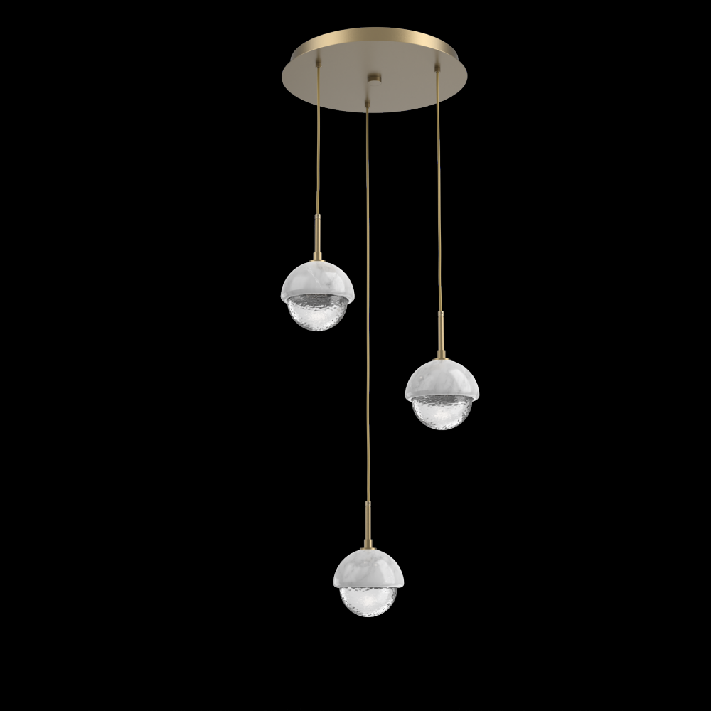 Cabochon Round 3pc Multi-Pendant