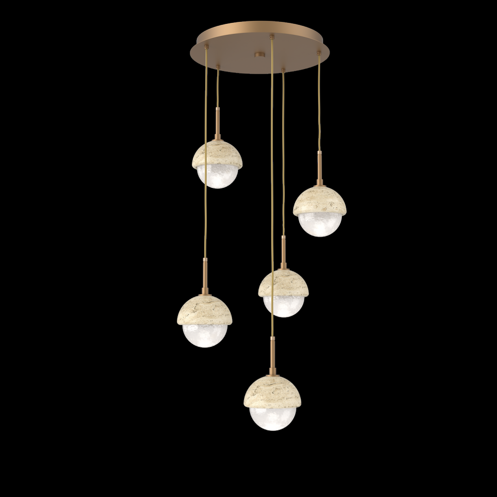 Cabochon Round 5pc Multi-Pendant