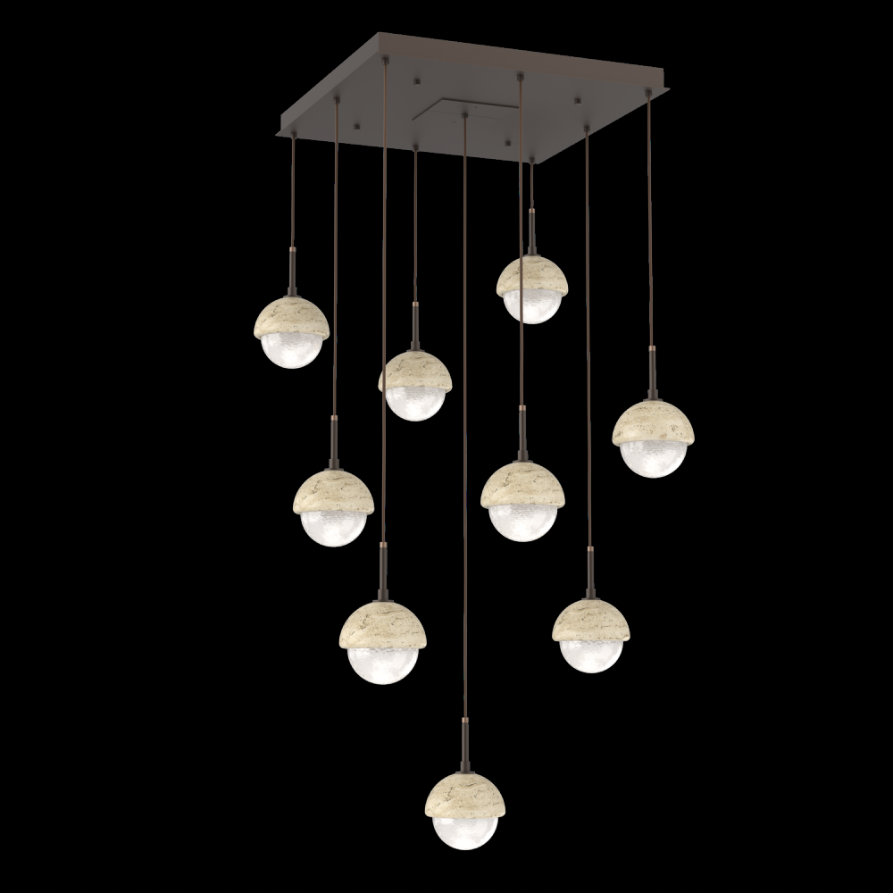 Cabochon Square 9pc Multi-Pendant