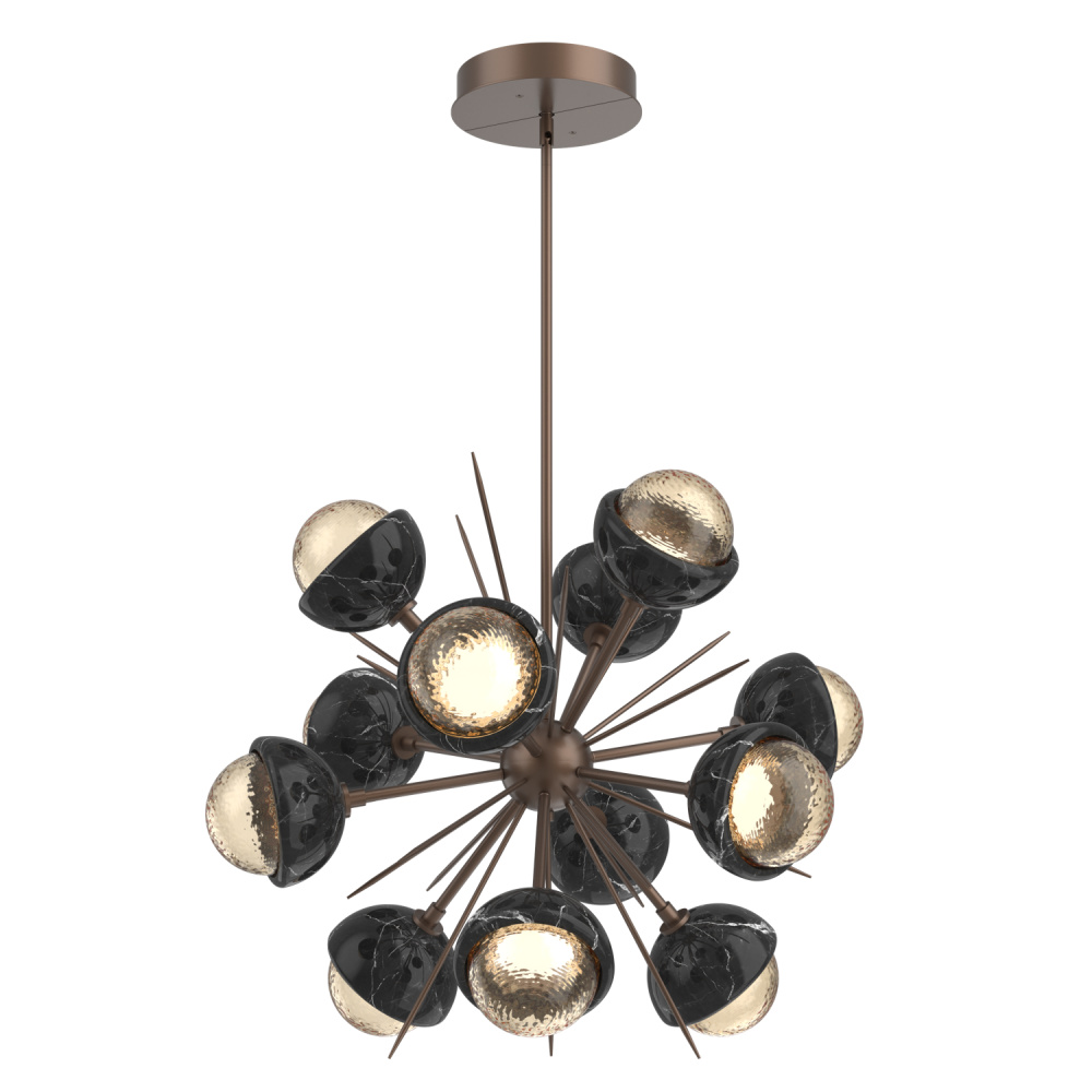 Cabochon Chandelier Large Pendant Burnished Bronze