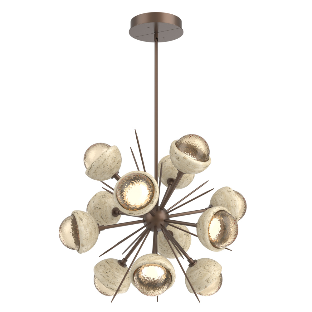 Cabochon Chandelier Large Pendant Burnished Bronze