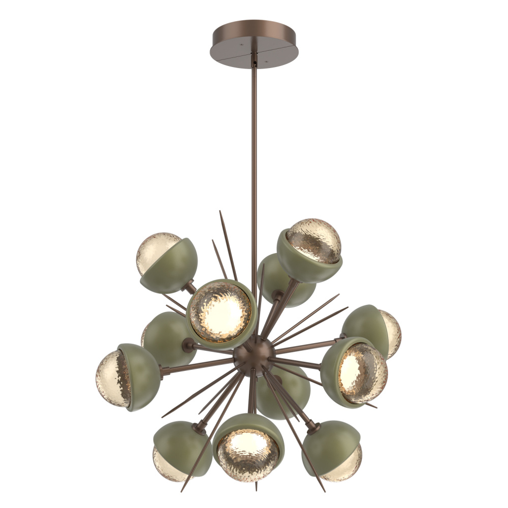 Cabochon Chandelier Large Pendant Burnished Bronze