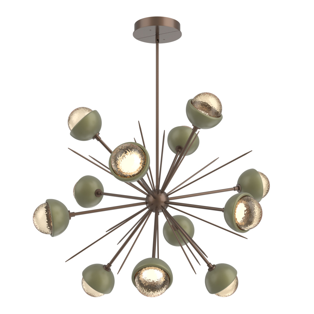 Cabochon Chandelier Large Pendant Burnished Bronze