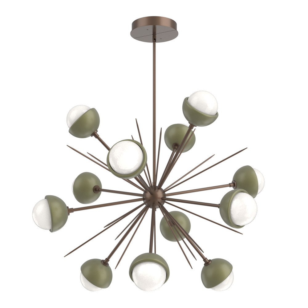 Cabochon Chandelier Large Pendant Burnished Bronze