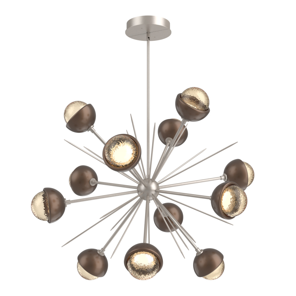 Cabochon Chandelier Large Pendant Beige Silver