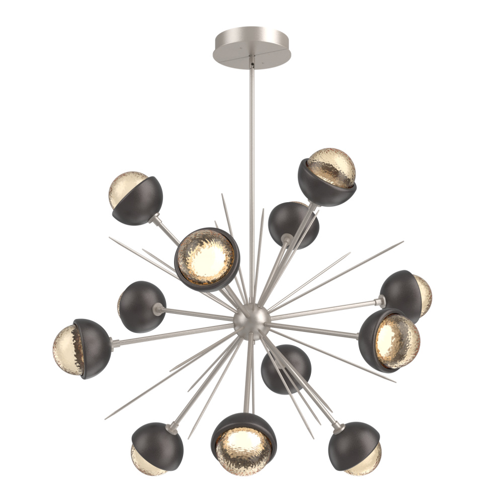 Cabochon Chandelier Large Pendant Beige Silver