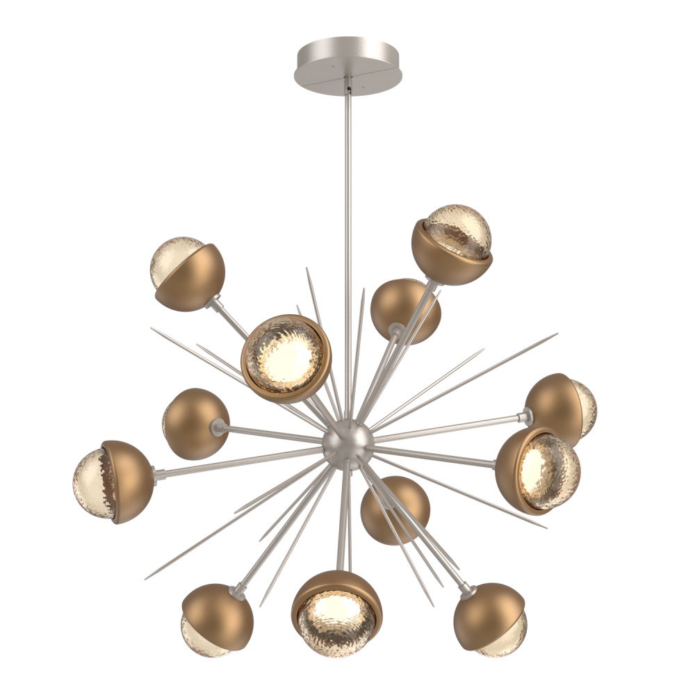 Cabochon Chandelier Large Pendant Beige Silver