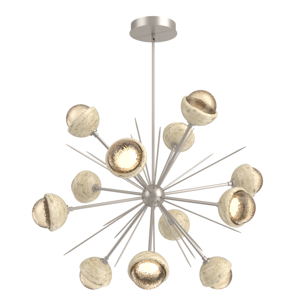Cabochon Chandelier Large Pendant Beige Silver