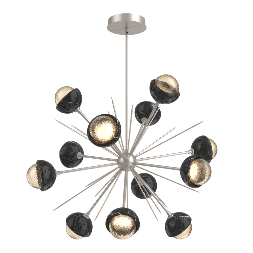 Cabochon Chandelier Large Pendant Beige Silver