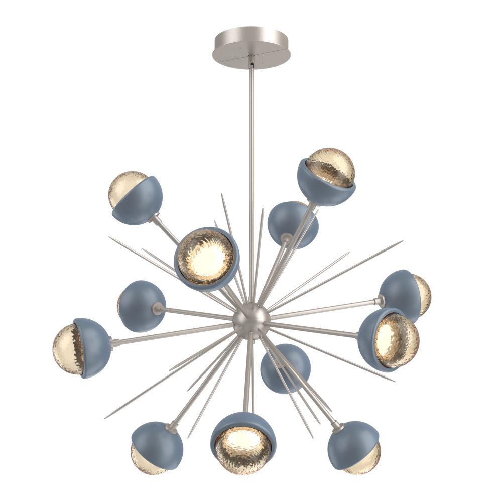 Cabochon Chandelier Large Pendant Beige Silver