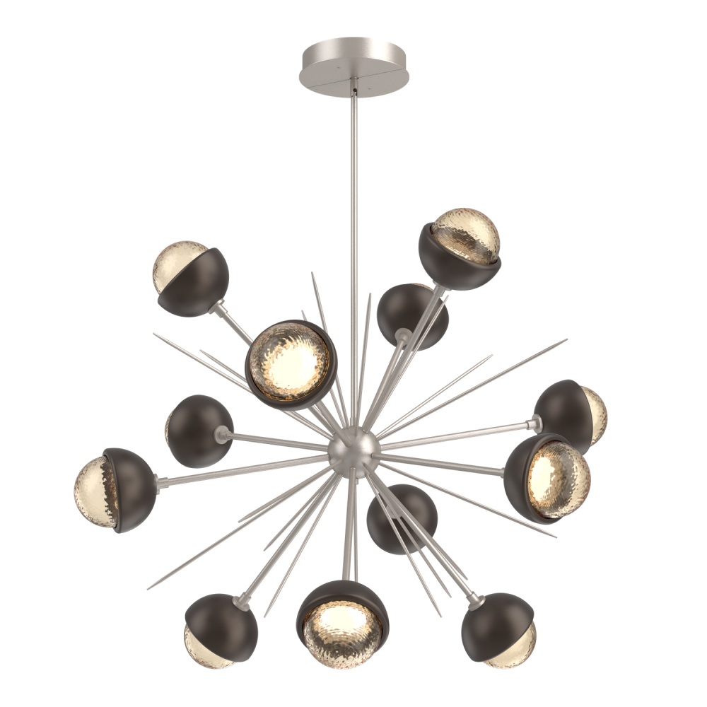 Cabochon Chandelier Large Pendant Beige Silver