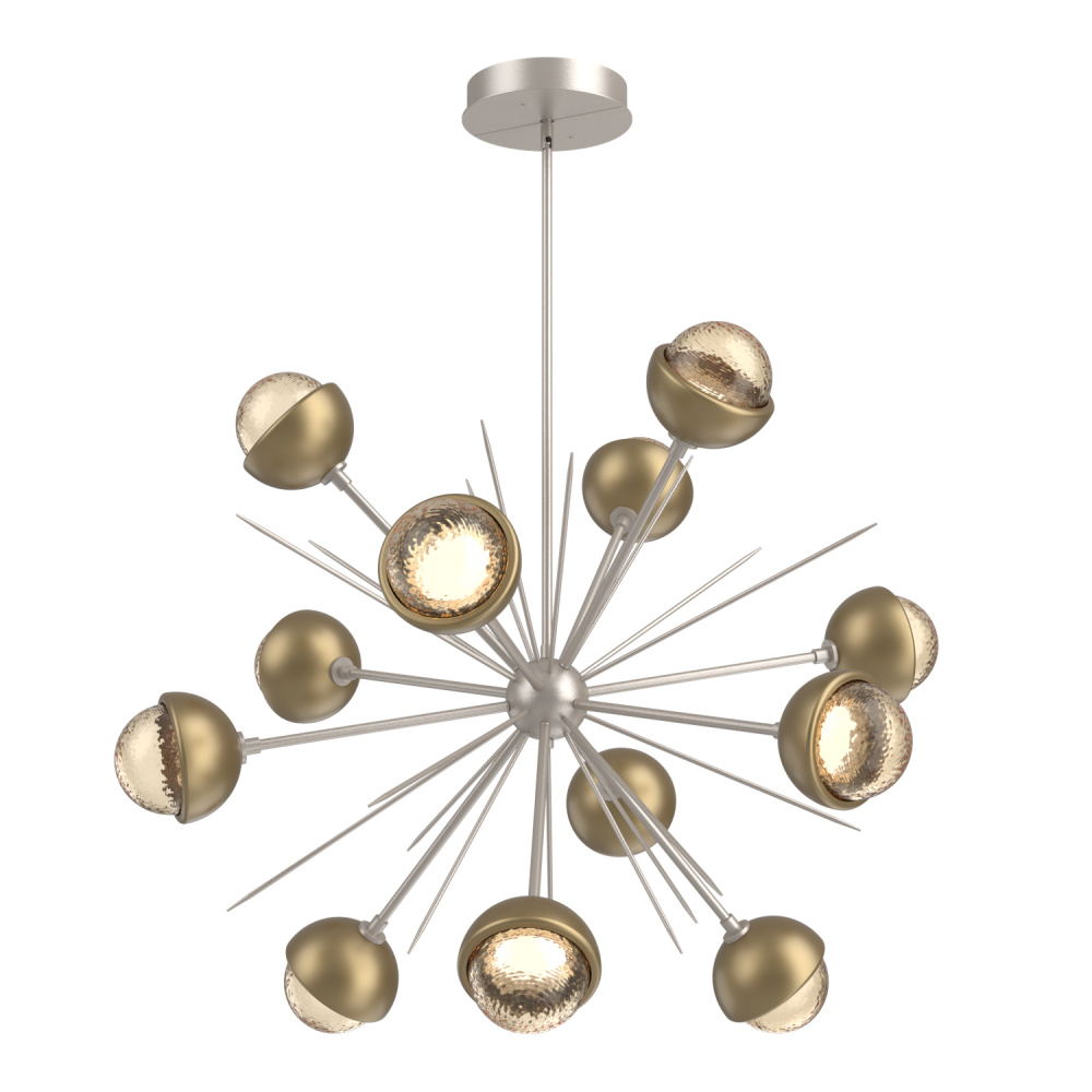 Cabochon Chandelier Large Pendant Beige Silver
