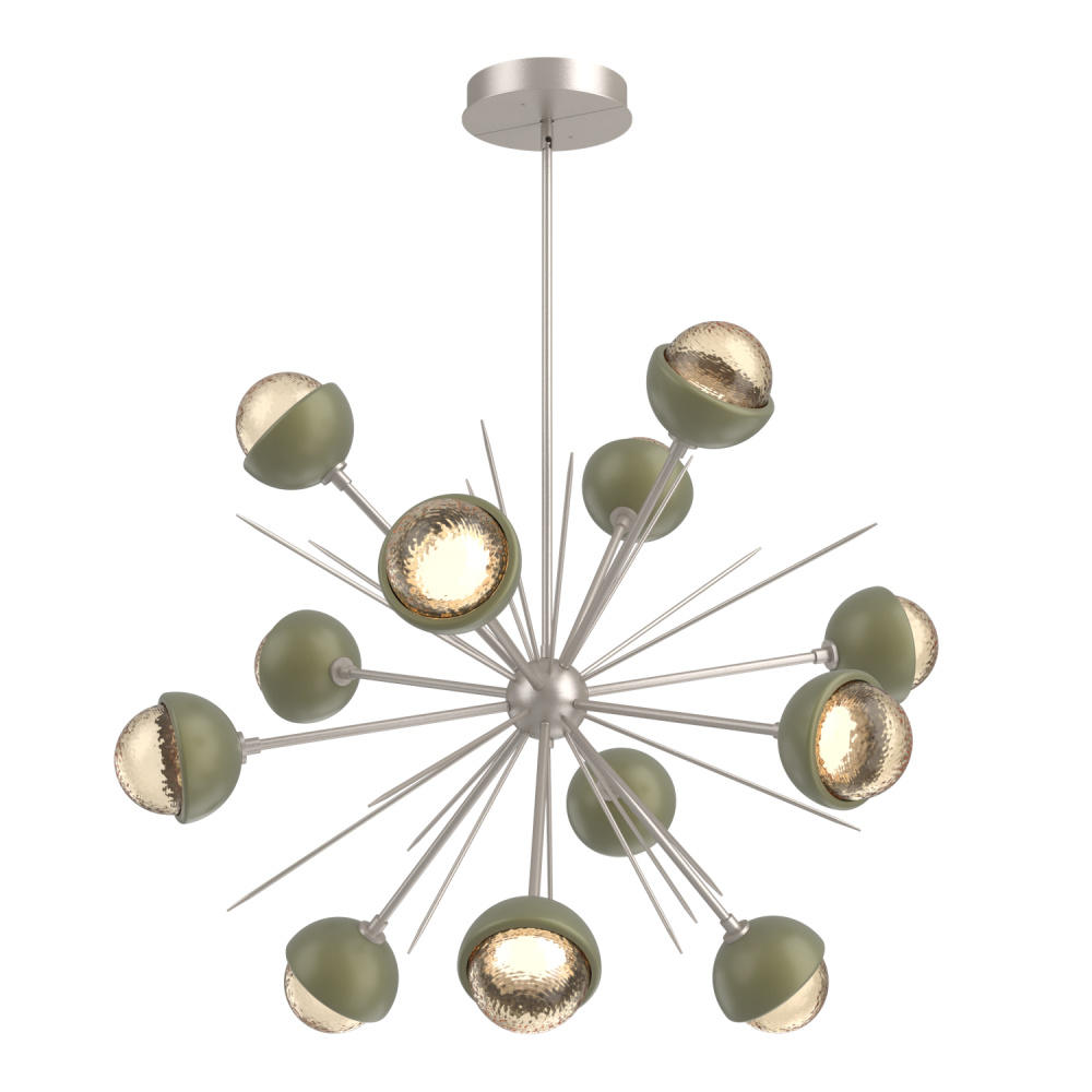 Cabochon Chandelier Large Pendant Beige Silver