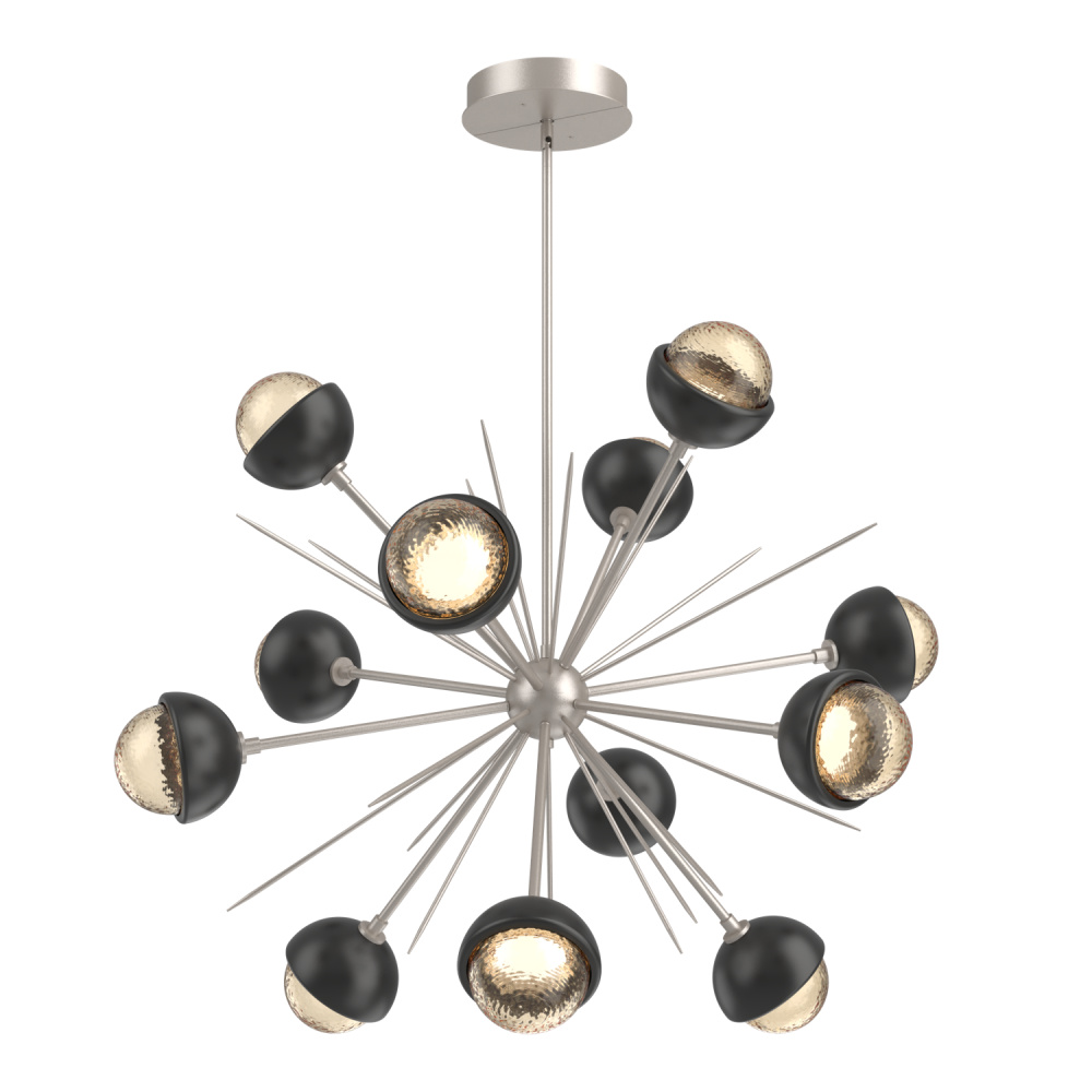 Cabochon Chandelier Large Pendant Beige Silver