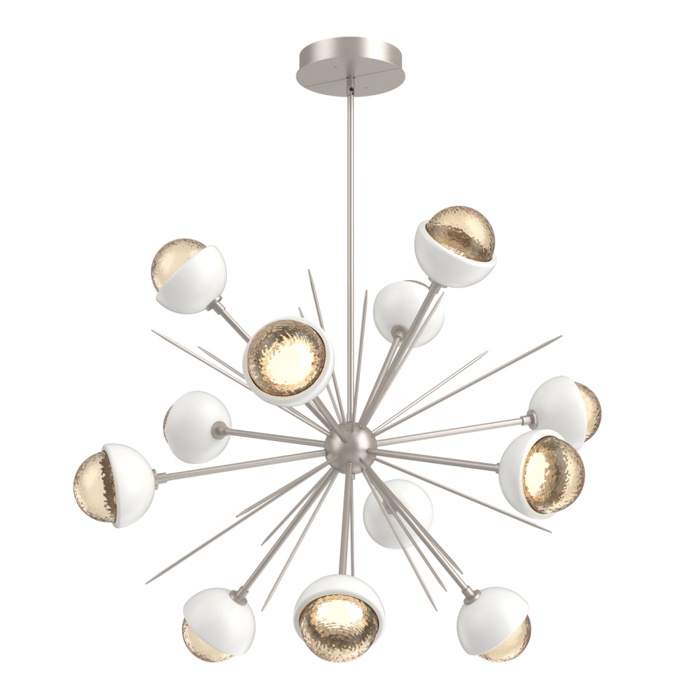 Cabochon Chandelier Large Pendant Beige Silver