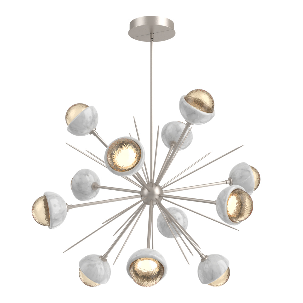 Cabochon Chandelier Large Pendant Beige Silver