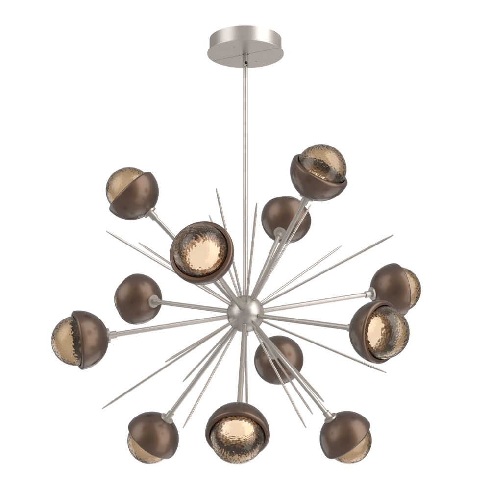 Cabochon Chandelier Large Pendant Beige Silver