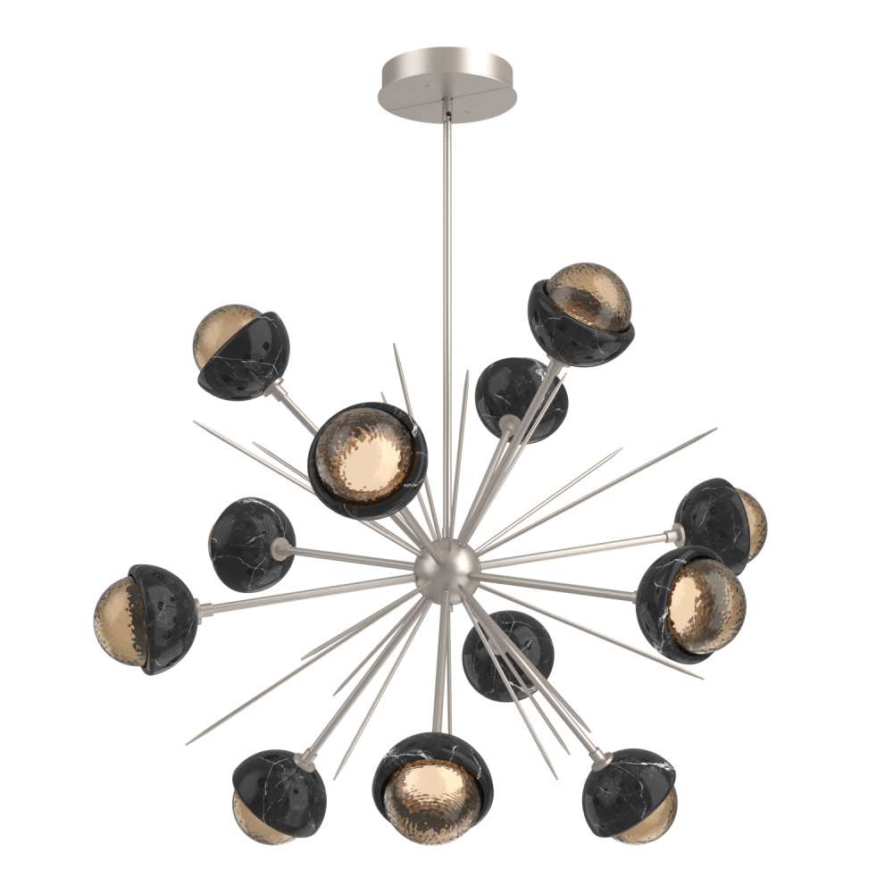 Cabochon Chandelier Large Pendant Beige Silver
