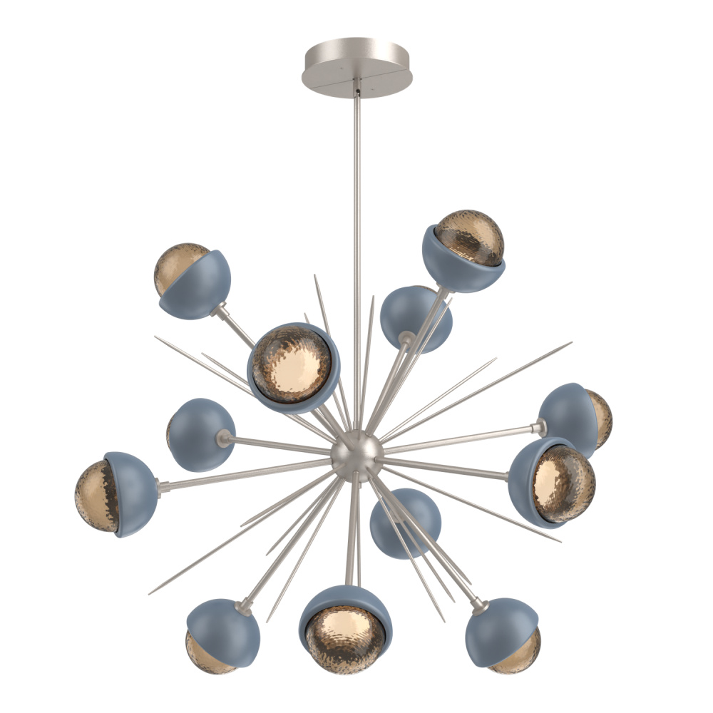Cabochon Chandelier Large Pendant Beige Silver