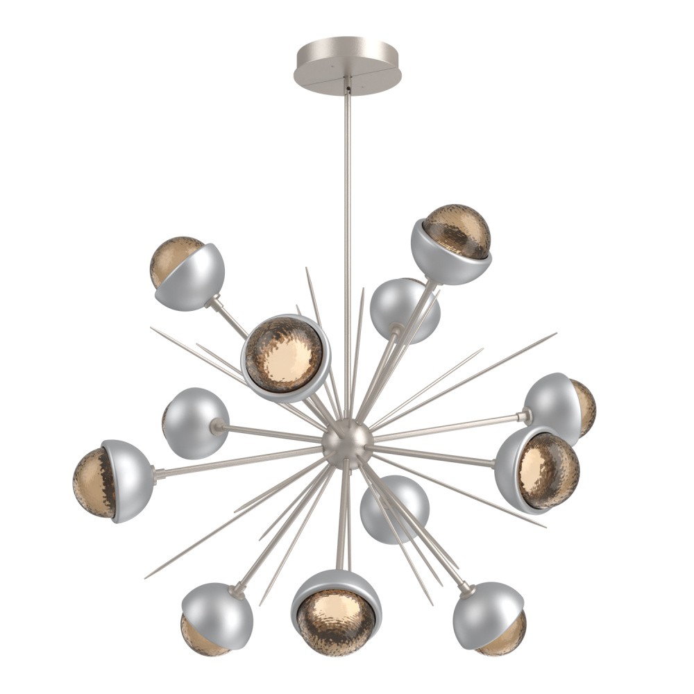 Cabochon Chandelier Large Pendant Beige Silver