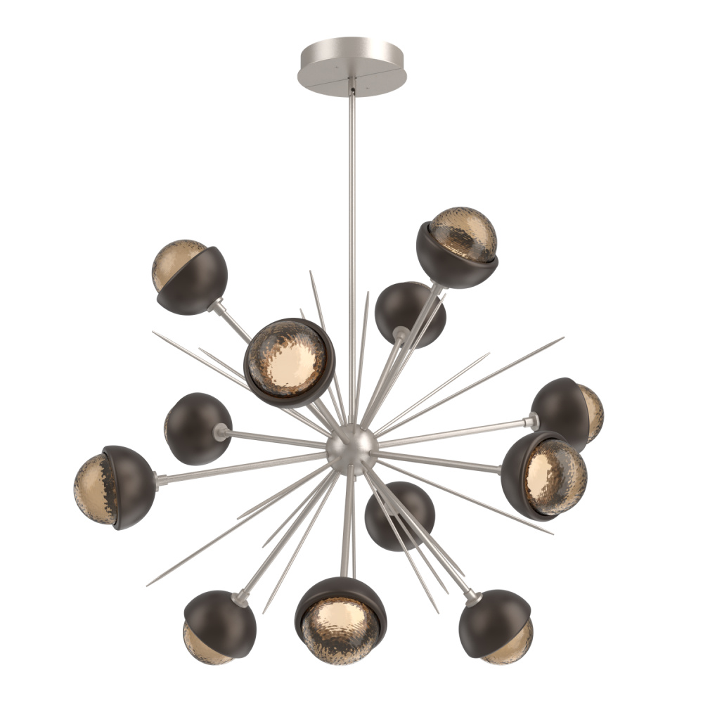 Cabochon Chandelier Large Pendant Beige Silver