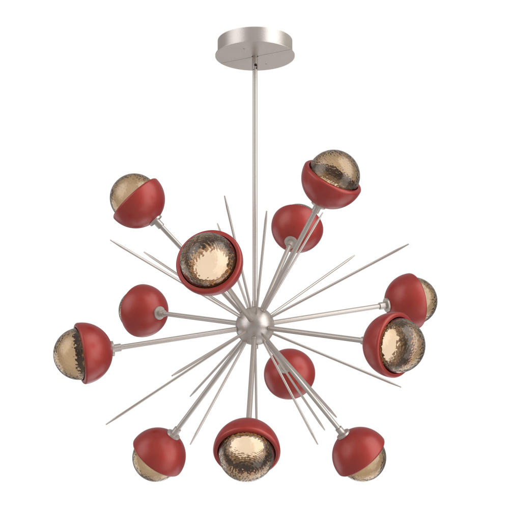 Cabochon Chandelier Large Pendant Beige Silver