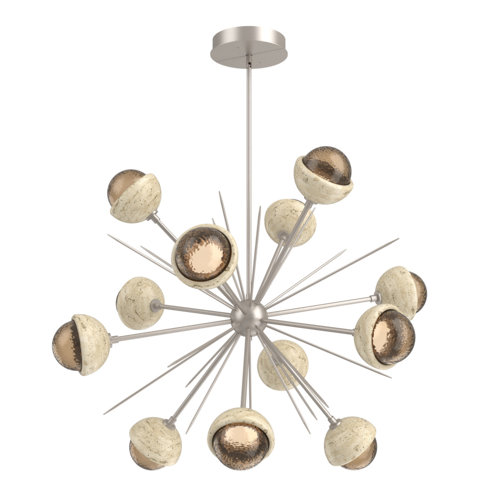 Cabochon Chandelier Large Pendant Beige Silver
