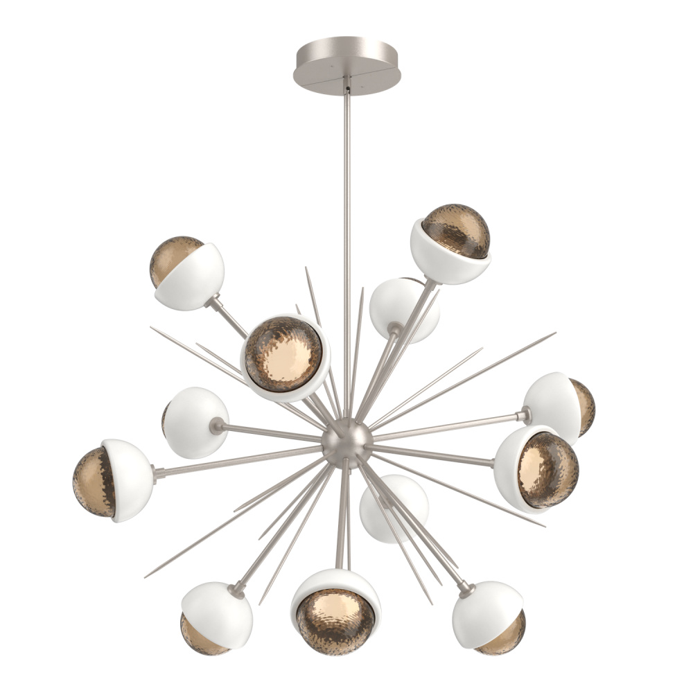 Cabochon Chandelier Large Pendant Beige Silver