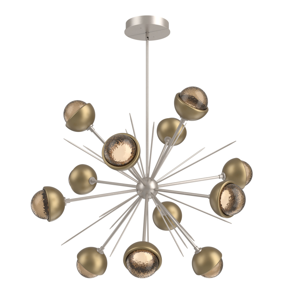 Cabochon Chandelier Large Pendant Beige Silver