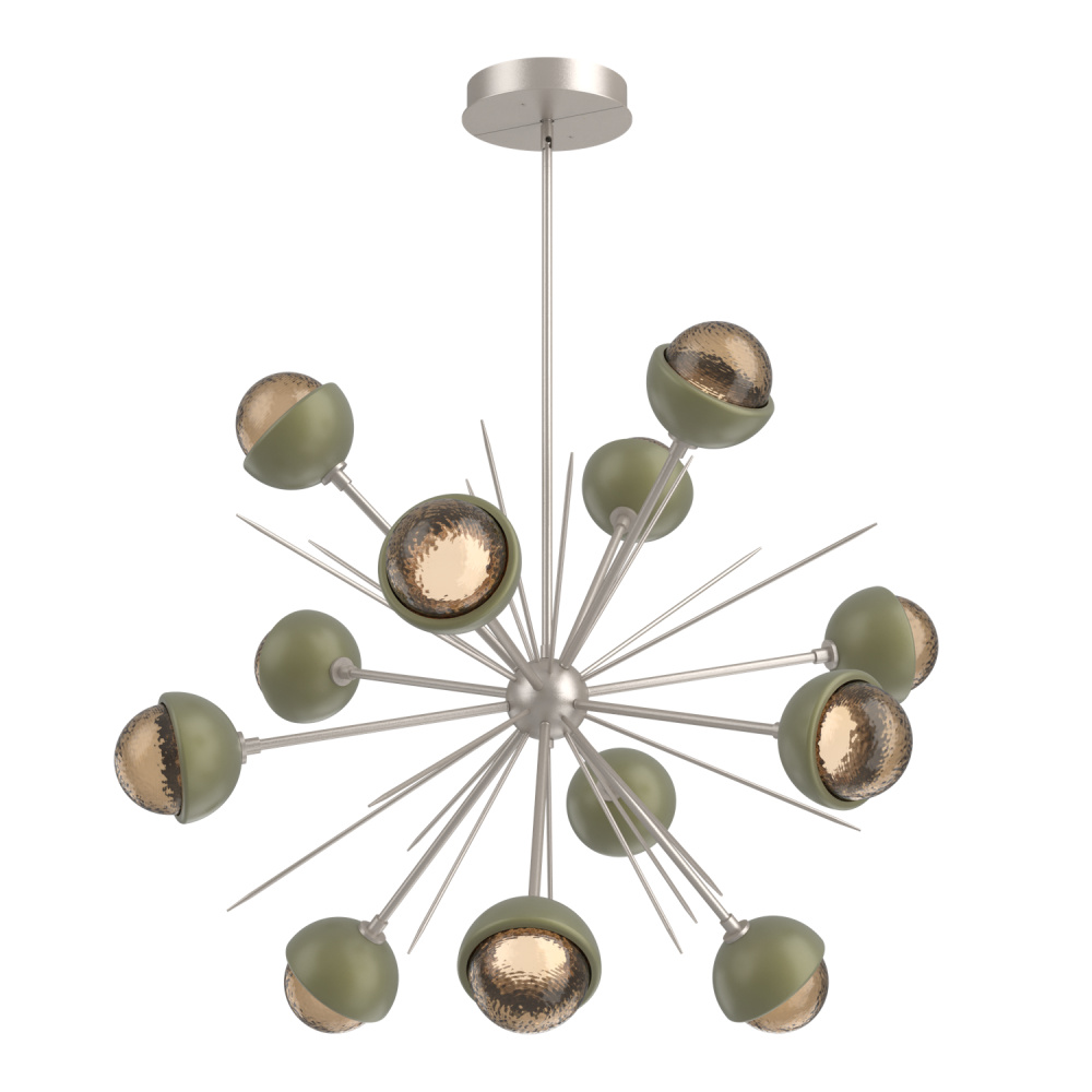 Cabochon Chandelier Large Pendant Beige Silver