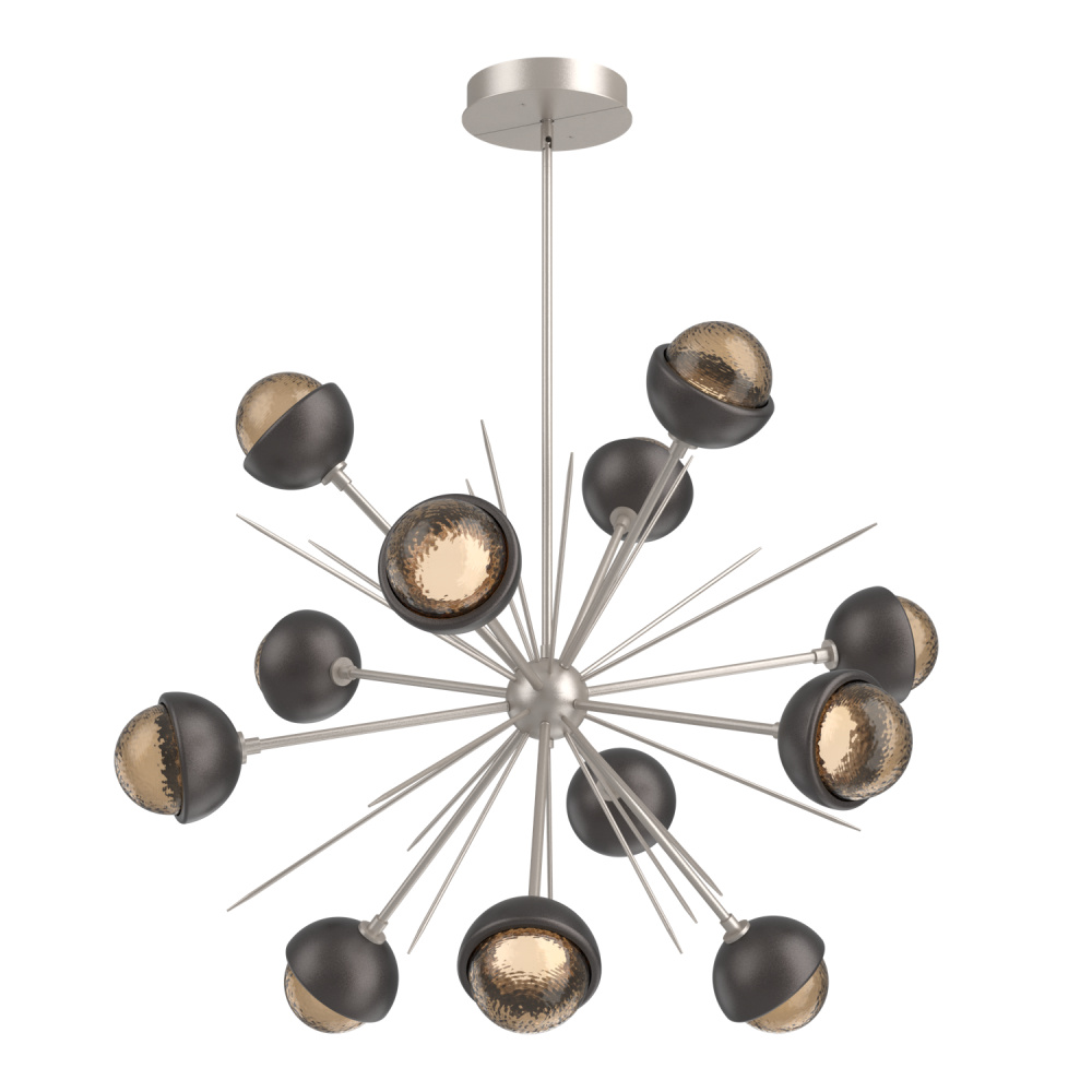 Cabochon Chandelier Large Pendant Beige Silver