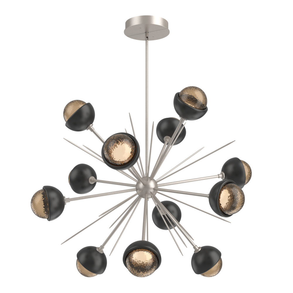 Cabochon Chandelier Large Pendant Beige Silver