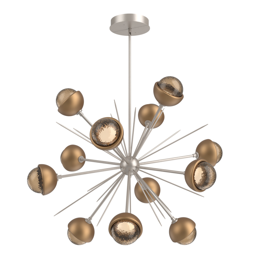 Cabochon Chandelier Large Pendant Beige Silver