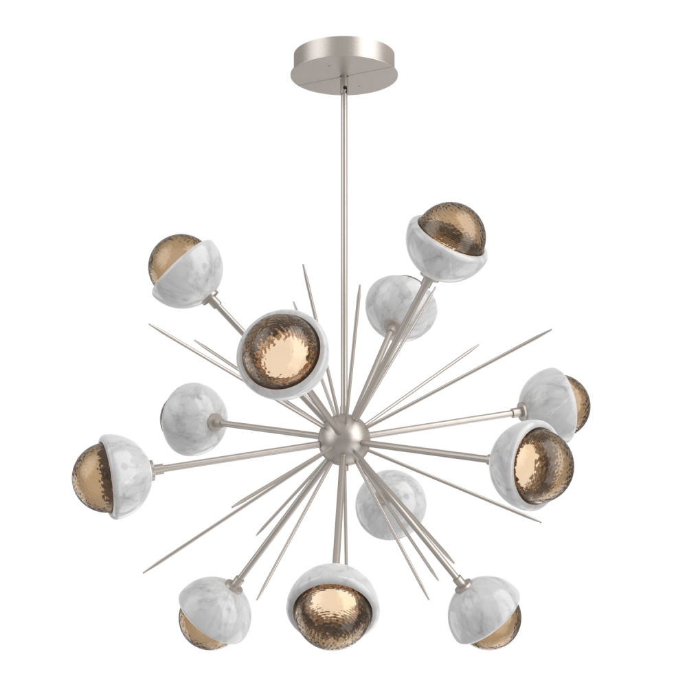 Cabochon Chandelier Large Pendant Beige Silver