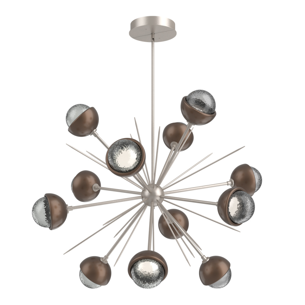 Cabochon Chandelier Large Pendant Beige Silver