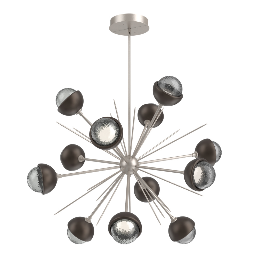 Cabochon Chandelier Large Pendant Beige Silver