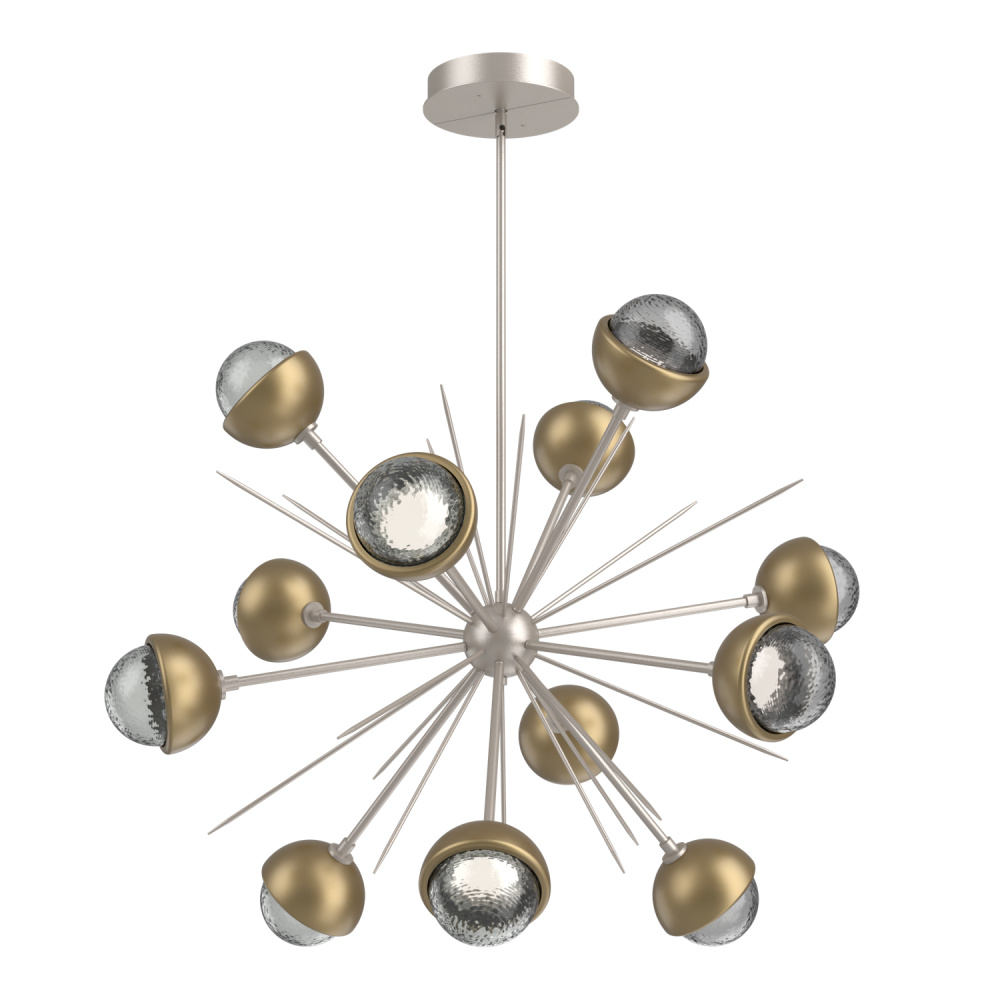 Cabochon Chandelier Large Pendant Beige Silver