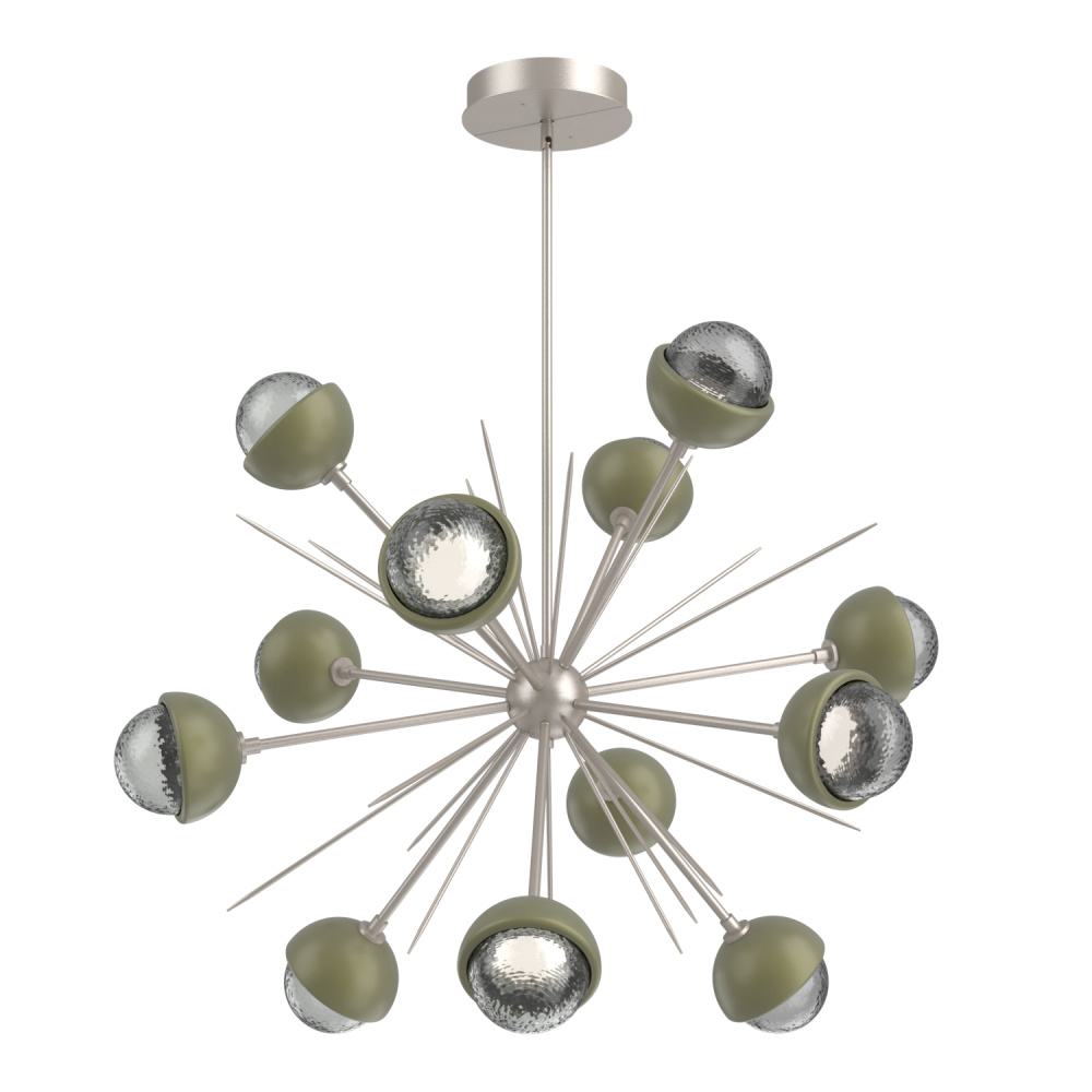 Cabochon Chandelier Large Pendant Beige Silver