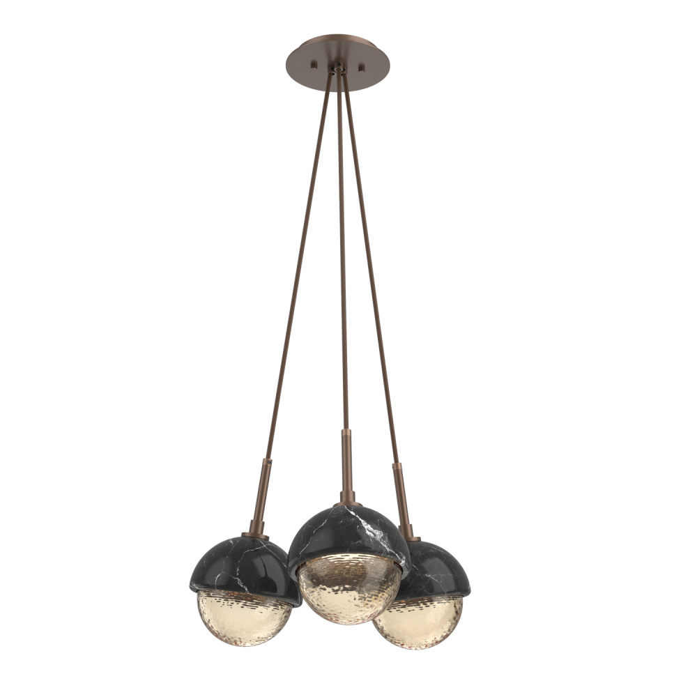 Cabochon Multi Light Pendant Single Port Canopy Burnished Bronze