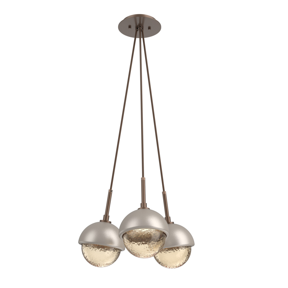 Cabochon Multi Light Pendant Single Port Canopy Burnished Bronze
