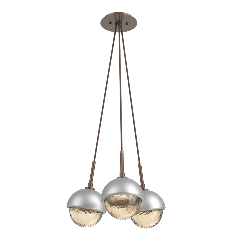 Cabochon Multi Light Pendant Single Port Canopy Burnished Bronze