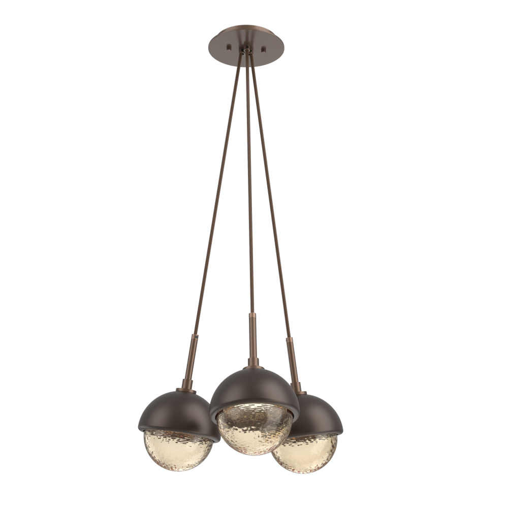 Cabochon Multi Light Pendant Single Port Canopy Burnished Bronze