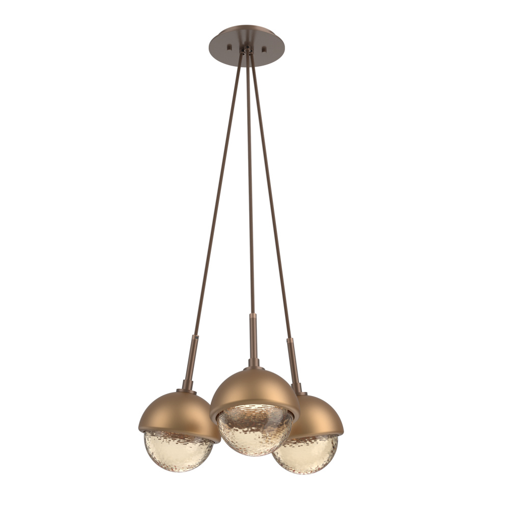 Cabochon Multi Light Pendant Single Port Canopy Burnished Bronze