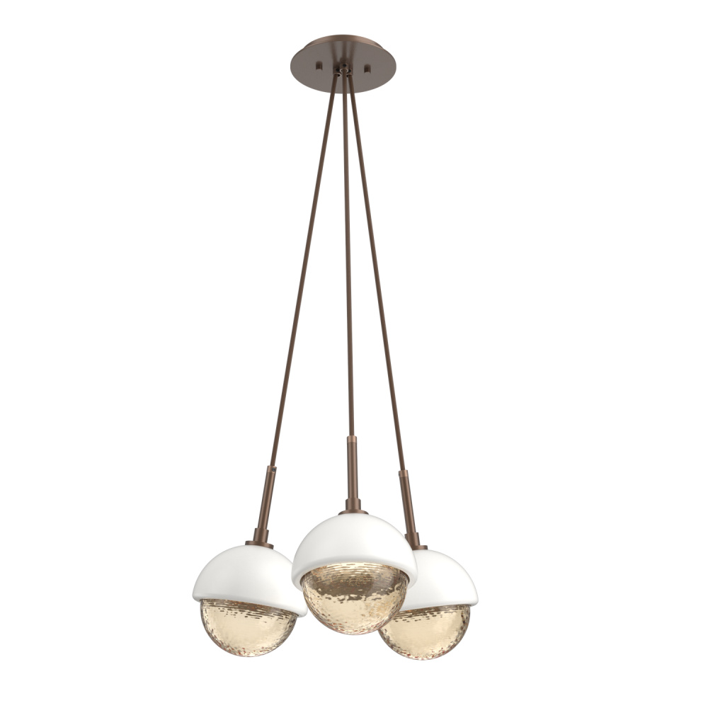 Cabochon Multi Light Pendant Single Port Canopy Burnished Bronze